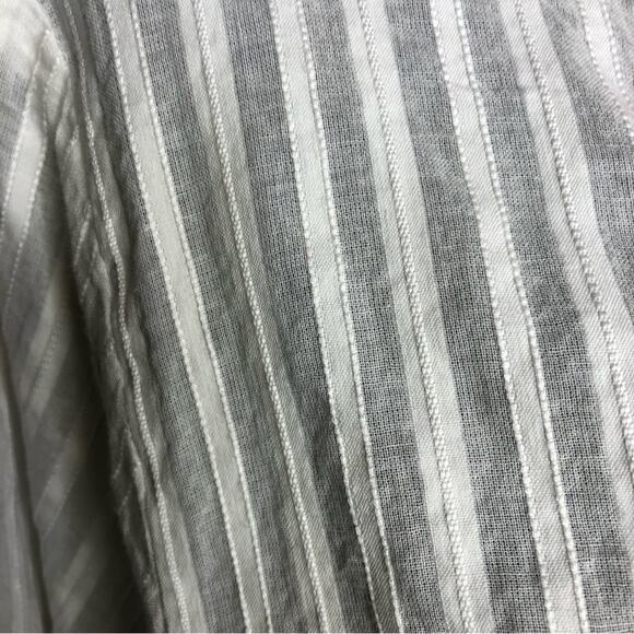 Antica Sartoria white striped floral embroidered button down tunic top size XL - Picture 9 of 16